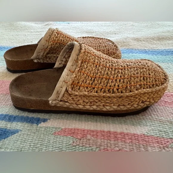 rare Birkenstock Betula Kenia woven slip-on clogs 39 8 raffia - Picture 2 of 5